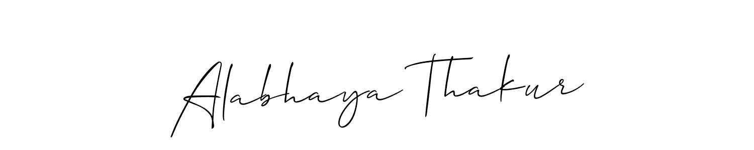 Design your own signature with our free online signature maker. With this signature software, you can create a handwritten (Allison_Script) signature for name Alabhaya Thakur. Alabhaya Thakur signature style 2 images and pictures png
