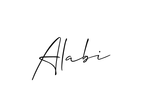 if you are searching for the best signature style for your name Alabi. so please give up your signature search. here we have designed multiple signature styles  using Allison_Script. Alabi signature style 2 images and pictures png