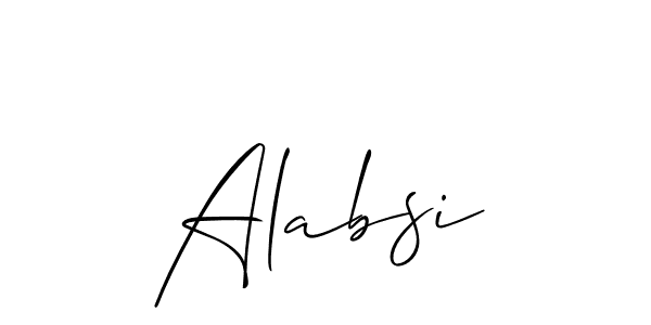 Allison_Script is a professional signature style that is perfect for those who want to add a touch of class to their signature. It is also a great choice for those who want to make their signature more unique. Get Alabsi name to fancy signature for free. Alabsi signature style 2 images and pictures png