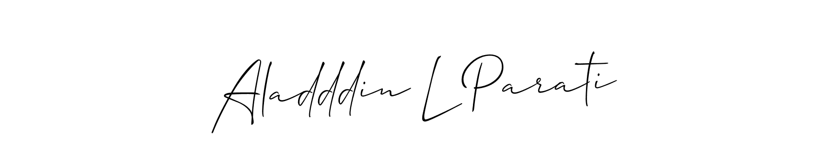 How to Draw Aladddin L Parati signature style? Allison_Script is a latest design signature styles for name Aladddin L Parati. Aladddin L Parati signature style 2 images and pictures png