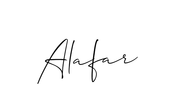 Allison_Script is a professional signature style that is perfect for those who want to add a touch of class to their signature. It is also a great choice for those who want to make their signature more unique. Get Alafar name to fancy signature for free. Alafar signature style 2 images and pictures png