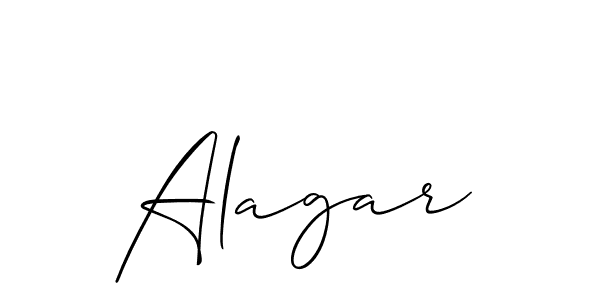 Use a signature maker to create a handwritten signature online. With this signature software, you can design (Allison_Script) your own signature for name Alagar. Alagar signature style 2 images and pictures png