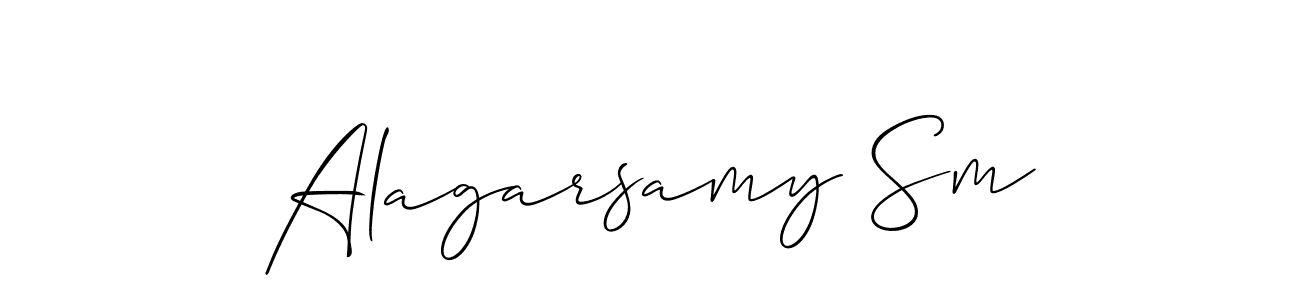 Also You can easily find your signature by using the search form. We will create Alagarsamy Sm name handwritten signature images for you free of cost using Allison_Script sign style. Alagarsamy Sm signature style 2 images and pictures png