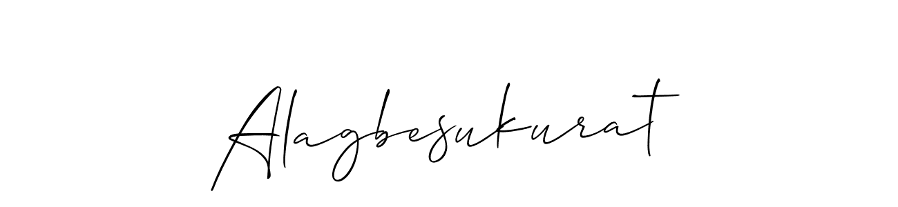 The best way (Allison_Script) to make a short signature is to pick only two or three words in your name. The name Alagbesukurat include a total of six letters. For converting this name. Alagbesukurat signature style 2 images and pictures png
