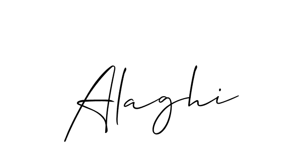 Use a signature maker to create a handwritten signature online. With this signature software, you can design (Allison_Script) your own signature for name Alaghi. Alaghi signature style 2 images and pictures png