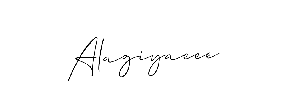 How to make Alagiyaeee signature? Allison_Script is a professional autograph style. Create handwritten signature for Alagiyaeee name. Alagiyaeee signature style 2 images and pictures png