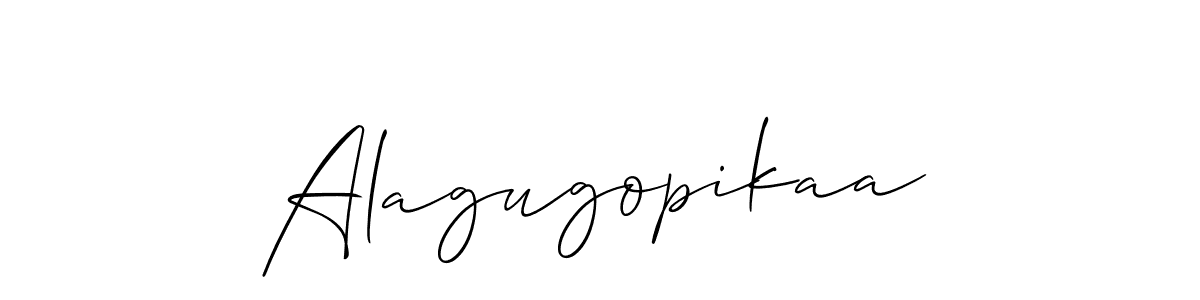The best way (Allison_Script) to make a short signature is to pick only two or three words in your name. The name Alagugopikaa include a total of six letters. For converting this name. Alagugopikaa signature style 2 images and pictures png