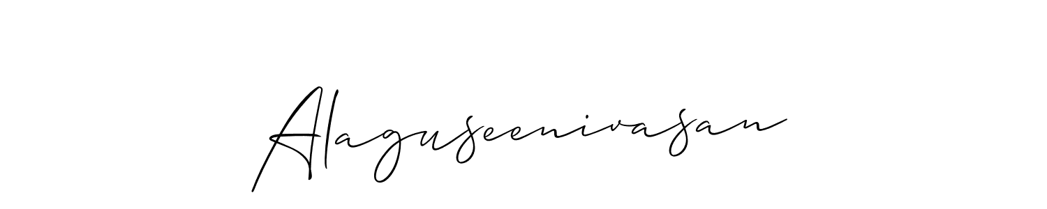 Also You can easily find your signature by using the search form. We will create Alaguseenivasan name handwritten signature images for you free of cost using Allison_Script sign style. Alaguseenivasan signature style 2 images and pictures png