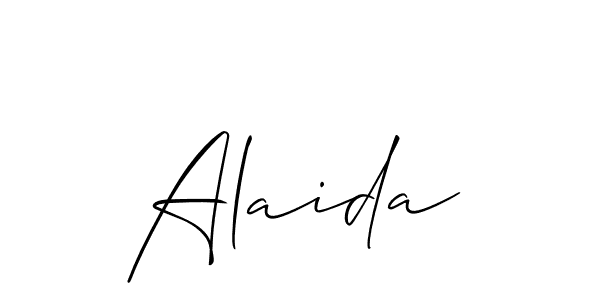 You can use this online signature creator to create a handwritten signature for the name Alaida. This is the best online autograph maker. Alaida signature style 2 images and pictures png