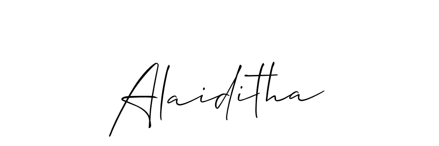 Also we have Alaiditha name is the best signature style. Create professional handwritten signature collection using Allison_Script autograph style. Alaiditha signature style 2 images and pictures png