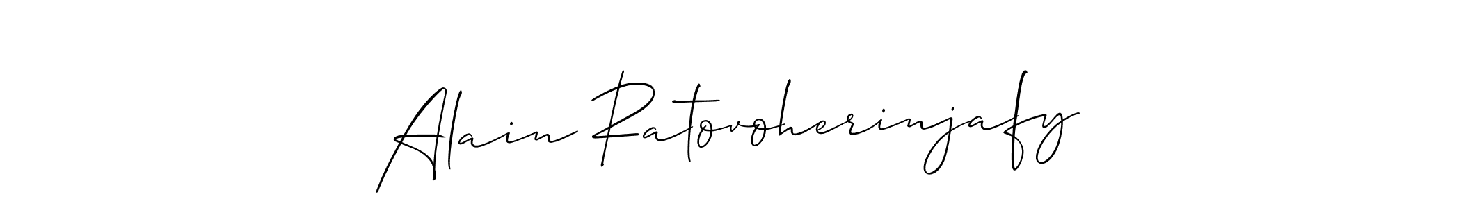 Use a signature maker to create a handwritten signature online. With this signature software, you can design (Allison_Script) your own signature for name Alain Ratovoherinjafy. Alain Ratovoherinjafy signature style 2 images and pictures png