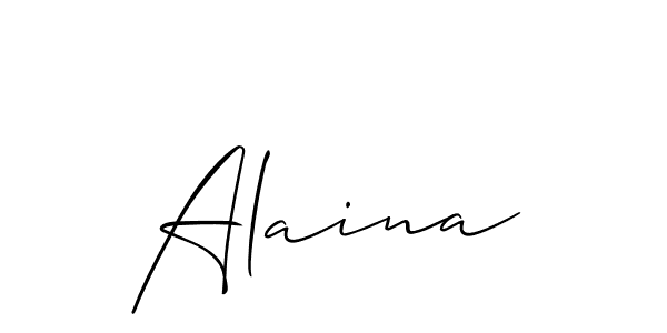Create a beautiful signature design for name Alaina. With this signature (Allison_Script) fonts, you can make a handwritten signature for free. Alaina signature style 2 images and pictures png