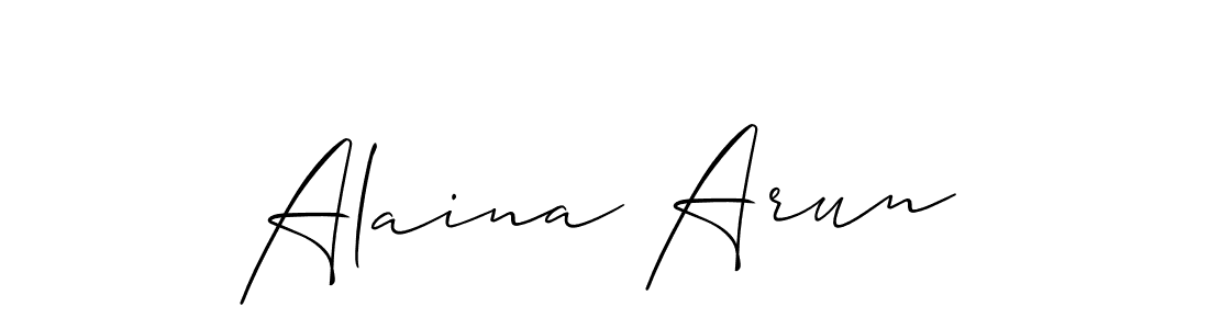 Also we have Alaina Arun name is the best signature style. Create professional handwritten signature collection using Allison_Script autograph style. Alaina Arun signature style 2 images and pictures png