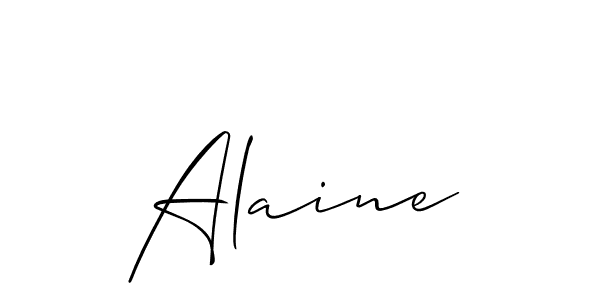 Use a signature maker to create a handwritten signature online. With this signature software, you can design (Allison_Script) your own signature for name Alaine. Alaine signature style 2 images and pictures png