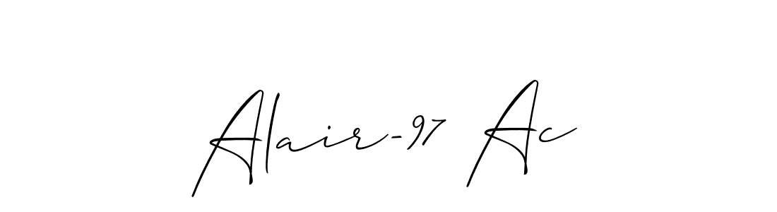 The best way (Allison_Script) to make a short signature is to pick only two or three words in your name. The name Alair-97 Ac include a total of six letters. For converting this name. Alair-97 Ac signature style 2 images and pictures png