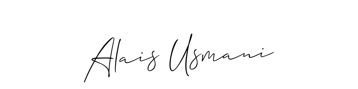 Create a beautiful signature design for name Alais Usmani. With this signature (Allison_Script) fonts, you can make a handwritten signature for free. Alais Usmani signature style 2 images and pictures png