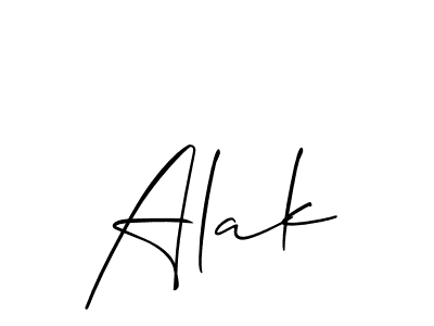 It looks lik you need a new signature style for name Alak. Design unique handwritten (Allison_Script) signature with our free signature maker in just a few clicks. Alak signature style 2 images and pictures png