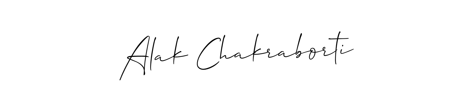 Use a signature maker to create a handwritten signature online. With this signature software, you can design (Allison_Script) your own signature for name Alak Chakraborti. Alak Chakraborti signature style 2 images and pictures png
