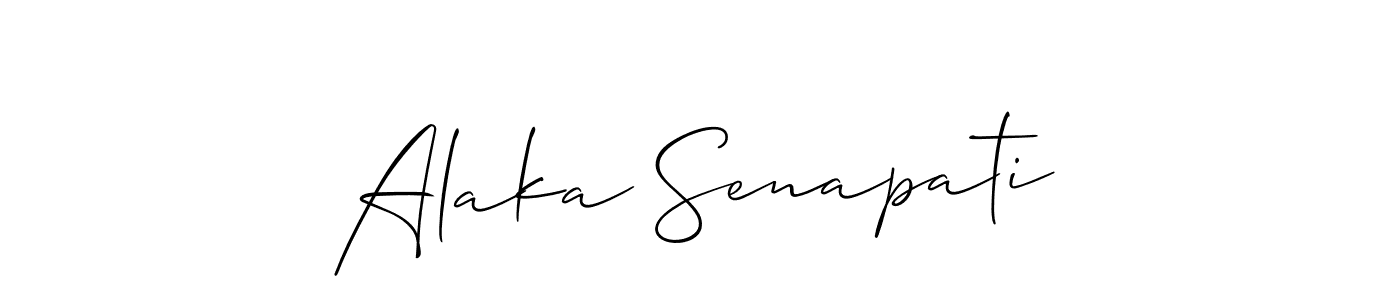 Allison_Script is a professional signature style that is perfect for those who want to add a touch of class to their signature. It is also a great choice for those who want to make their signature more unique. Get Alaka Senapati name to fancy signature for free. Alaka Senapati signature style 2 images and pictures png