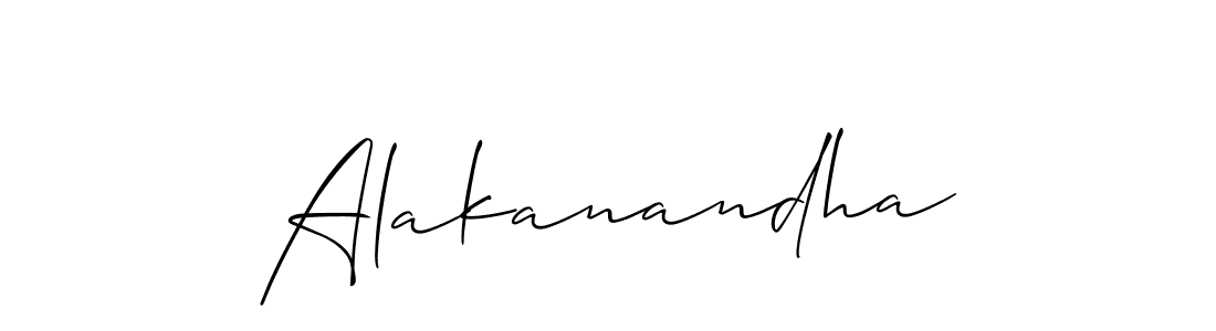 Make a beautiful signature design for name Alakanandha. With this signature (Allison_Script) style, you can create a handwritten signature for free. Alakanandha signature style 2 images and pictures png