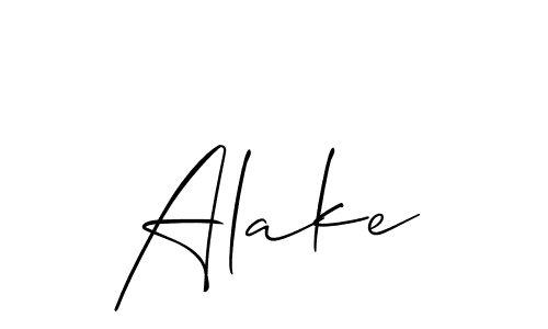 It looks lik you need a new signature style for name Alake. Design unique handwritten (Allison_Script) signature with our free signature maker in just a few clicks. Alake signature style 2 images and pictures png