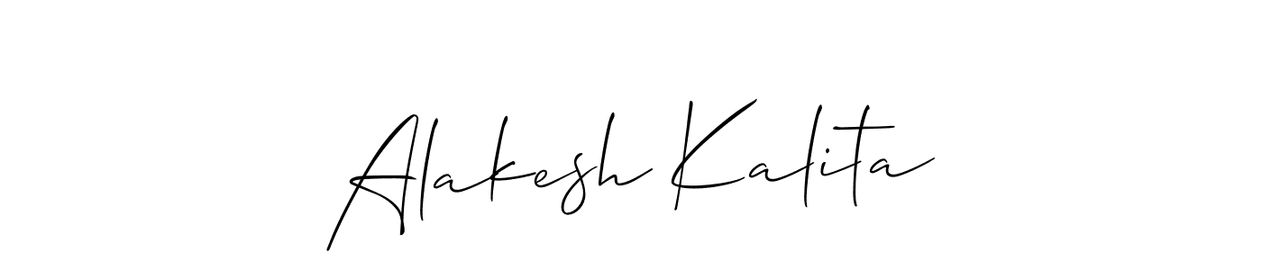 Create a beautiful signature design for name Alakesh Kalita. With this signature (Allison_Script) fonts, you can make a handwritten signature for free. Alakesh Kalita signature style 2 images and pictures png