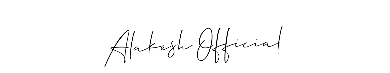 Use a signature maker to create a handwritten signature online. With this signature software, you can design (Allison_Script) your own signature for name Alakesh Official. Alakesh Official signature style 2 images and pictures png