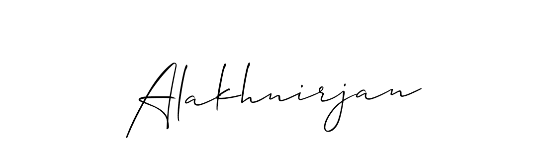 Make a beautiful signature design for name Alakhnirjan. With this signature (Allison_Script) style, you can create a handwritten signature for free. Alakhnirjan signature style 2 images and pictures png