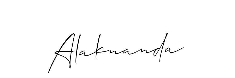 Use a signature maker to create a handwritten signature online. With this signature software, you can design (Allison_Script) your own signature for name Alaknanda. Alaknanda signature style 2 images and pictures png