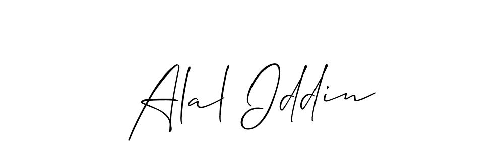 Use a signature maker to create a handwritten signature online. With this signature software, you can design (Allison_Script) your own signature for name Alal Iddin. Alal Iddin signature style 2 images and pictures png