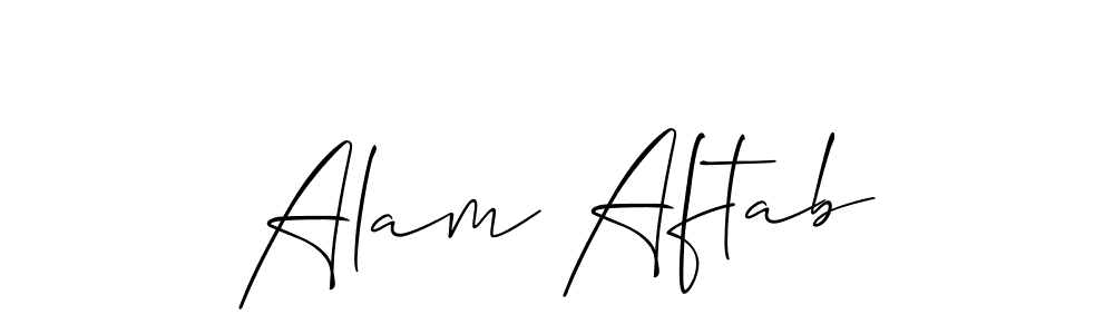 It looks lik you need a new signature style for name Alam Aftab. Design unique handwritten (Allison_Script) signature with our free signature maker in just a few clicks. Alam Aftab signature style 2 images and pictures png
