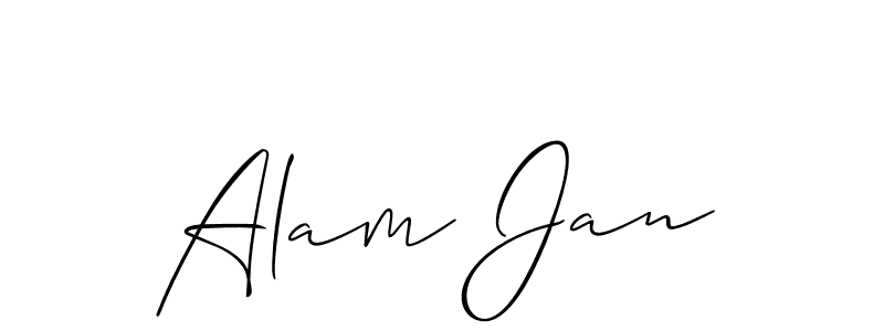 The best way (Allison_Script) to make a short signature is to pick only two or three words in your name. The name Alam Jan include a total of six letters. For converting this name. Alam Jan signature style 2 images and pictures png