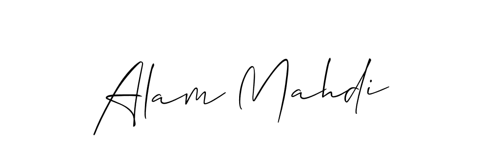 Create a beautiful signature design for name Alam Mahdi. With this signature (Allison_Script) fonts, you can make a handwritten signature for free. Alam Mahdi signature style 2 images and pictures png