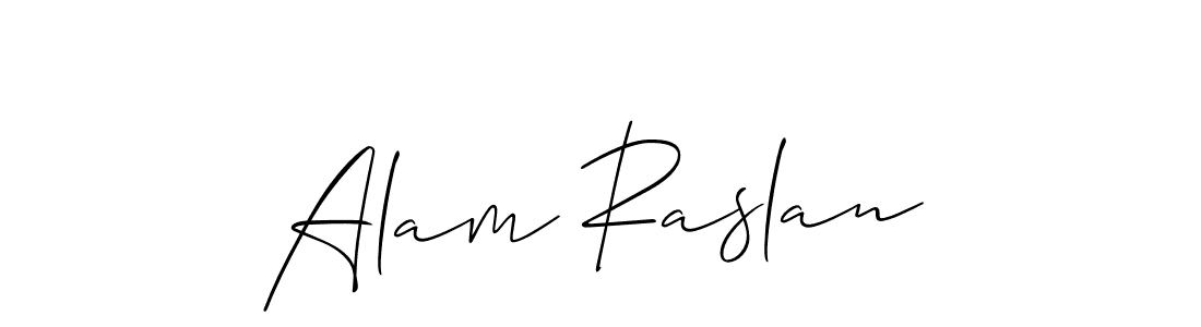 The best way (Allison_Script) to make a short signature is to pick only two or three words in your name. The name Alam Raslan include a total of six letters. For converting this name. Alam Raslan signature style 2 images and pictures png