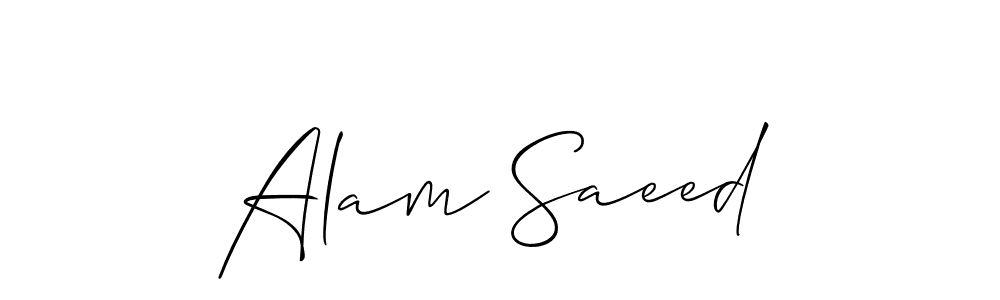 You should practise on your own different ways (Allison_Script) to write your name (Alam Saeed) in signature. don't let someone else do it for you. Alam Saeed signature style 2 images and pictures png