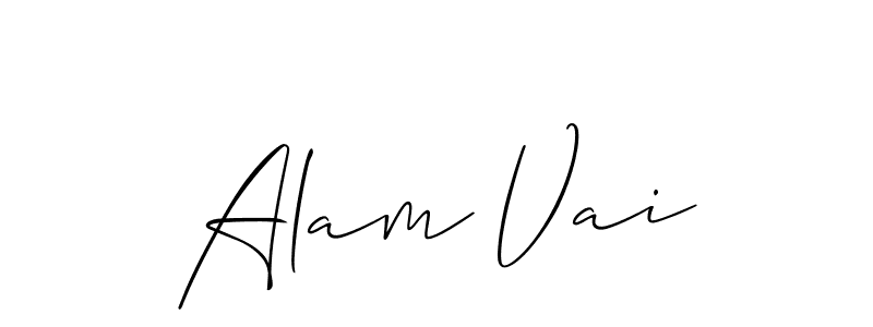 Similarly Allison_Script is the best handwritten signature design. Signature creator online .You can use it as an online autograph creator for name Alam Vai. Alam Vai signature style 2 images and pictures png