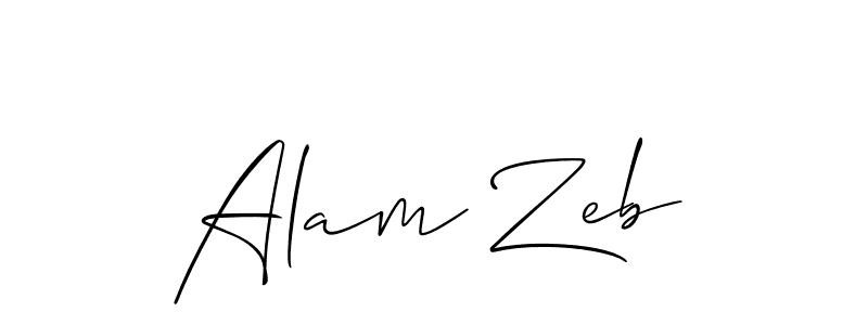 How to make Alam Zeb signature? Allison_Script is a professional autograph style. Create handwritten signature for Alam Zeb name. Alam Zeb signature style 2 images and pictures png