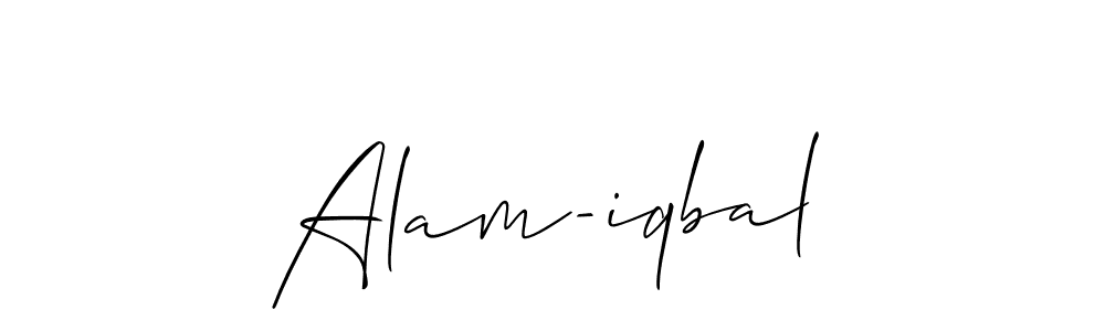 How to make Alam-iqbal name signature. Use Allison_Script style for creating short signs online. This is the latest handwritten sign. Alam-iqbal signature style 2 images and pictures png