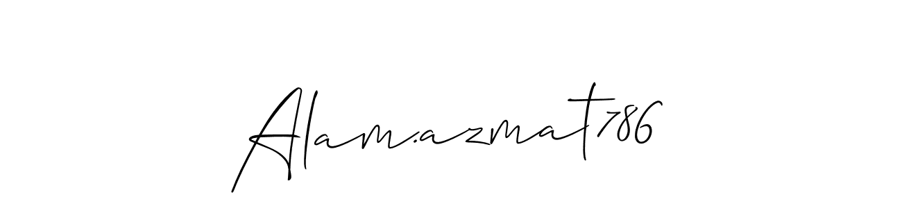 This is the best signature style for the Alam.azmat786 name. Also you like these signature font (Allison_Script). Mix name signature. Alam.azmat786 signature style 2 images and pictures png