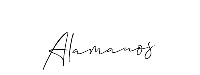 How to make Alamanos name signature. Use Allison_Script style for creating short signs online. This is the latest handwritten sign. Alamanos signature style 2 images and pictures png