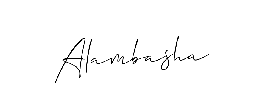 The best way (Allison_Script) to make a short signature is to pick only two or three words in your name. The name Alambasha include a total of six letters. For converting this name. Alambasha signature style 2 images and pictures png