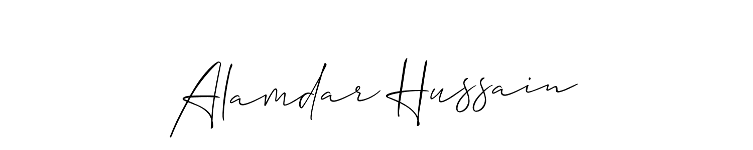 Design your own signature with our free online signature maker. With this signature software, you can create a handwritten (Allison_Script) signature for name Alamdar Hussain. Alamdar Hussain signature style 2 images and pictures png