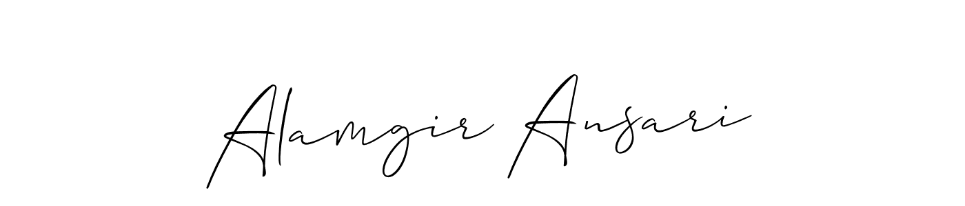 Create a beautiful signature design for name Alamgir Ansari. With this signature (Allison_Script) fonts, you can make a handwritten signature for free. Alamgir Ansari signature style 2 images and pictures png