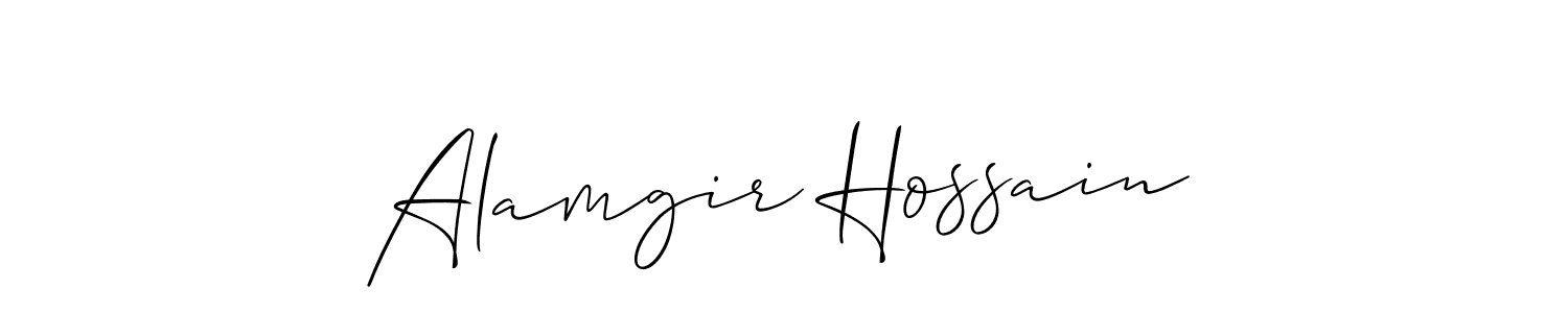 Also You can easily find your signature by using the search form. We will create Alamgir Hossain name handwritten signature images for you free of cost using Allison_Script sign style. Alamgir Hossain signature style 2 images and pictures png