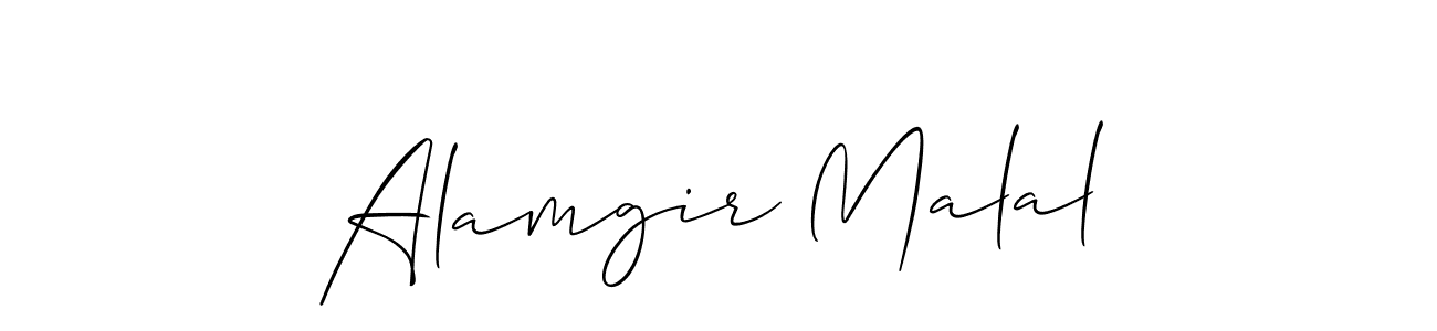 Create a beautiful signature design for name Alamgir Malal. With this signature (Allison_Script) fonts, you can make a handwritten signature for free. Alamgir Malal signature style 2 images and pictures png