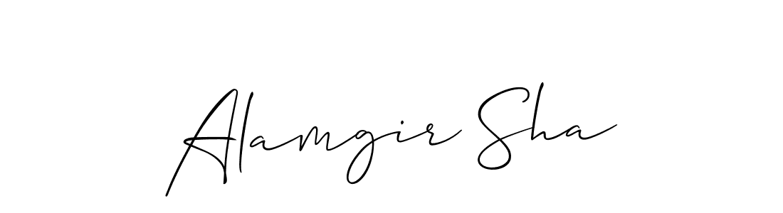 Create a beautiful signature design for name Alamgir Sha. With this signature (Allison_Script) fonts, you can make a handwritten signature for free. Alamgir Sha signature style 2 images and pictures png