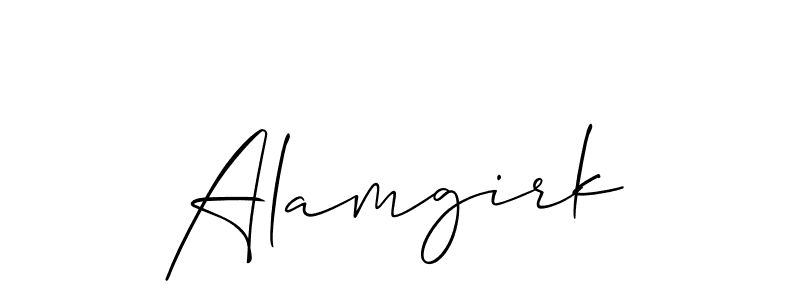 Design your own signature with our free online signature maker. With this signature software, you can create a handwritten (Allison_Script) signature for name Alamgirk. Alamgirk signature style 2 images and pictures png