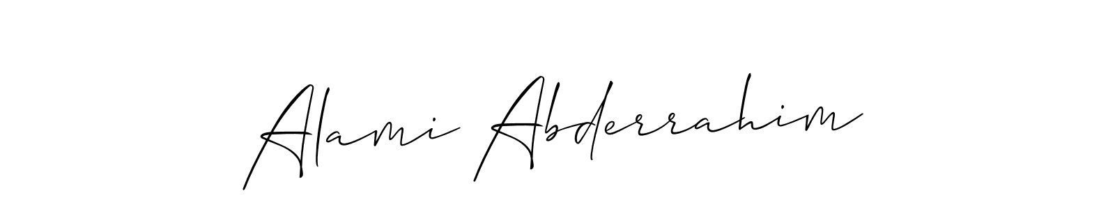 You should practise on your own different ways (Allison_Script) to write your name (Alami Abderrahim) in signature. don't let someone else do it for you. Alami Abderrahim signature style 2 images and pictures png