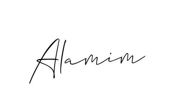 Design your own signature with our free online signature maker. With this signature software, you can create a handwritten (Allison_Script) signature for name Alamim. Alamim signature style 2 images and pictures png