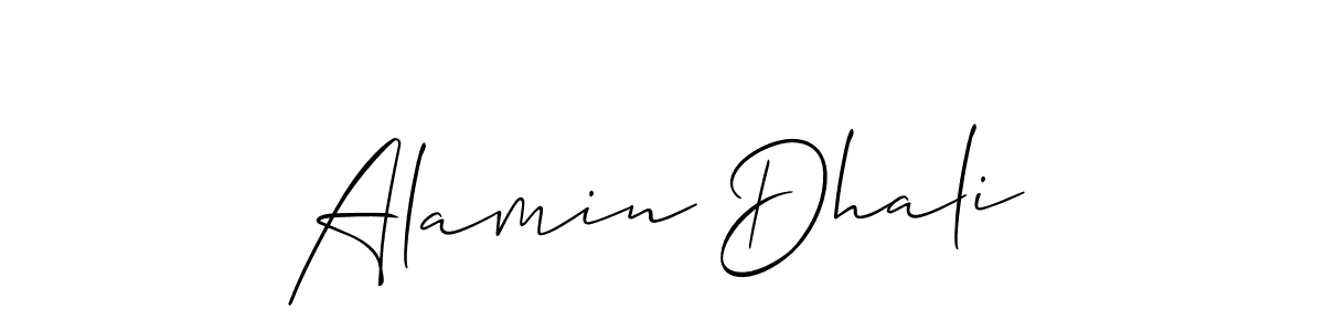 The best way (Allison_Script) to make a short signature is to pick only two or three words in your name. The name Alamin Dhali include a total of six letters. For converting this name. Alamin Dhali signature style 2 images and pictures png